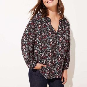 Loft Floral Mixed Media Top